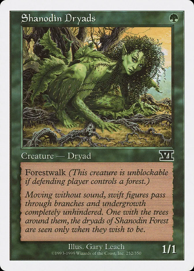 1999 Classic Sixth Edition Shanodin Dryads common #252 common card image
