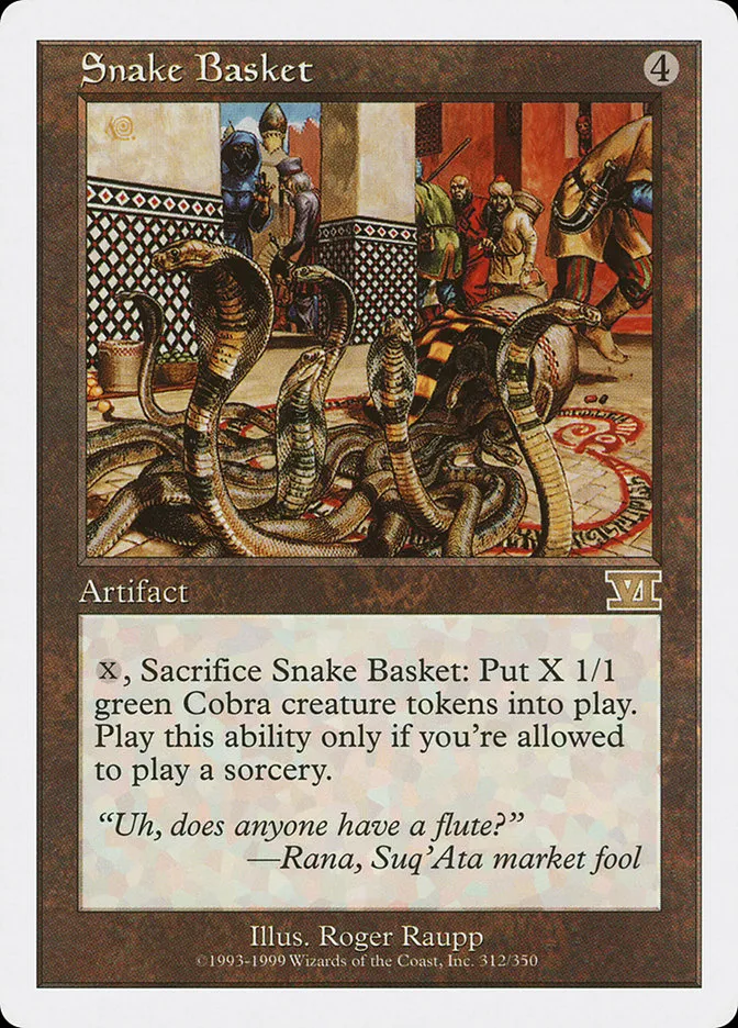1999 Classic Sixth Edition Snake Basket rare #312 rare card image