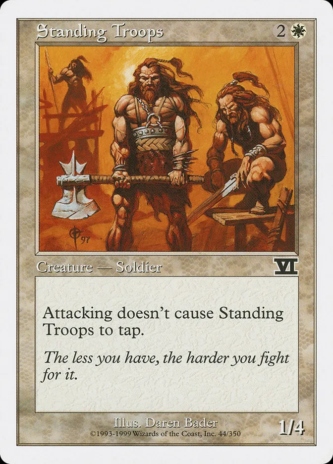 1999 Classic Sixth Edition Standing Troops common #44 common card image
