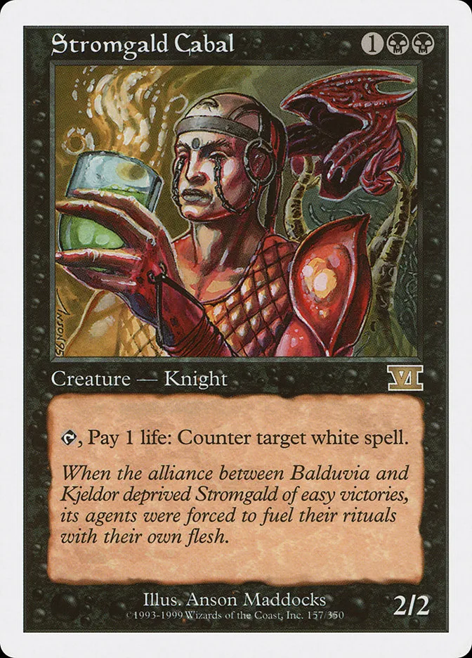 1999 Classic Sixth Edition Stromgald Cabal rare #157 rare card image