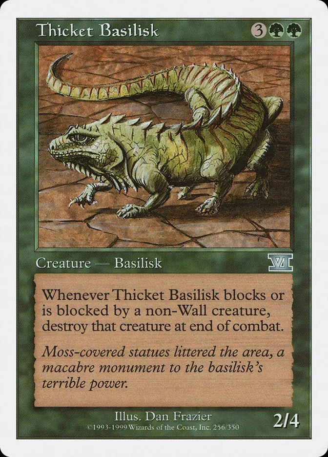 1999 Classic Sixth Edition Thicket Basilisk uncommon #256 uncommon card image