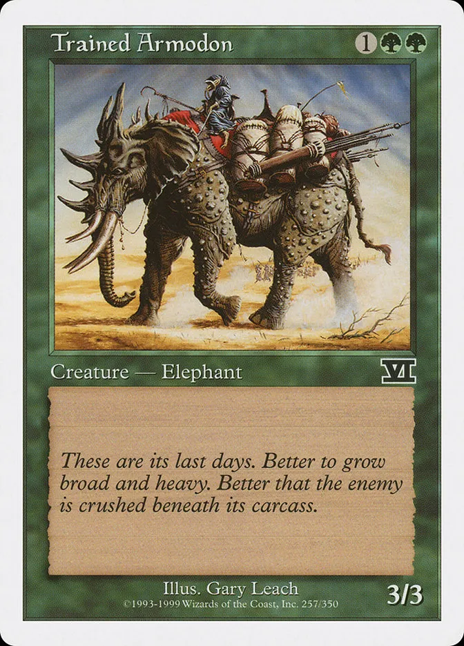 1999 Classic Sixth Edition Trained Armodon common #257 common card image