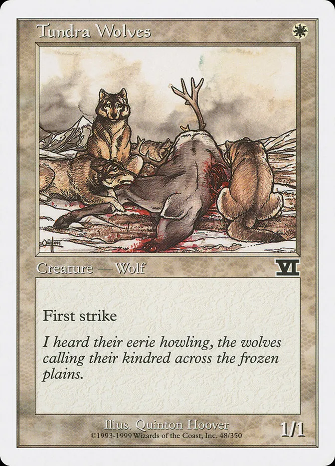 1999 Classic Sixth Edition Tundra Wolves common #48 common card image
