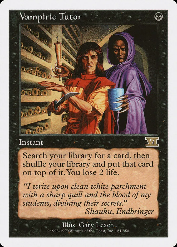 1999 Classic Sixth Edition Vampiric Tutor rare #161 rare card image
