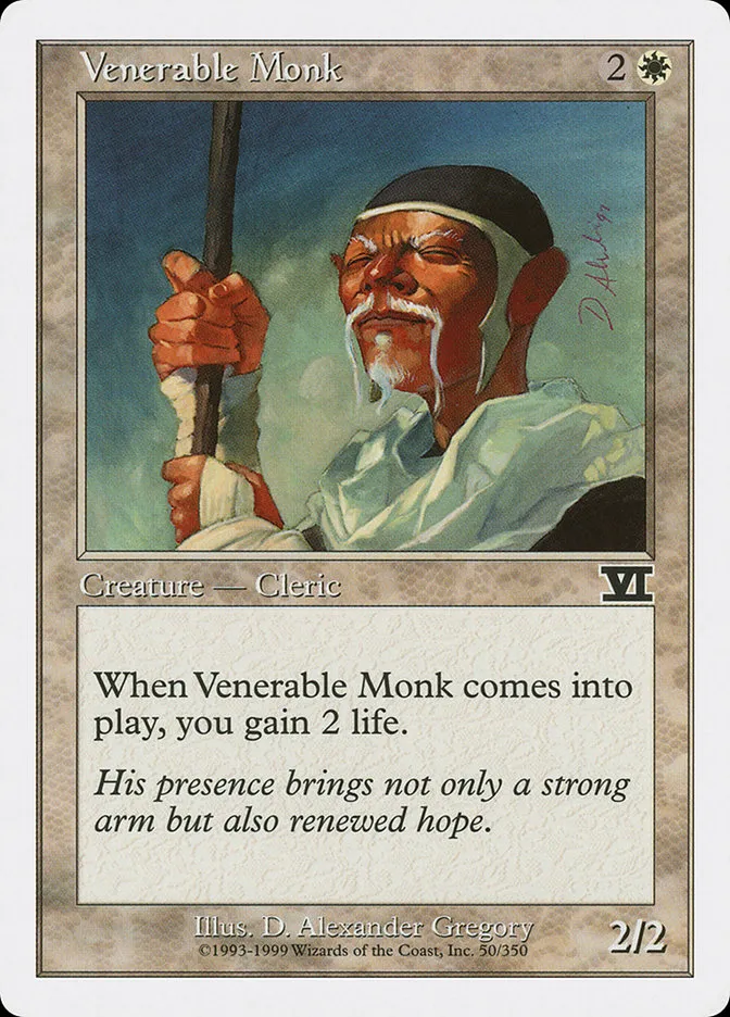 1999 Classic Sixth Edition Venerable Monk common #50 common card image