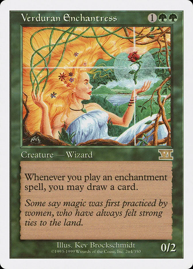 1999 Classic Sixth Edition Verduran Enchantress rare #264 rare card image