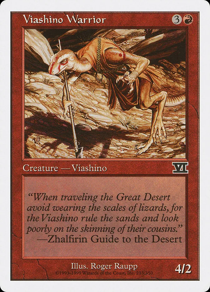 1999 Classic Sixth Edition Viashino Warrior common #213 common card image