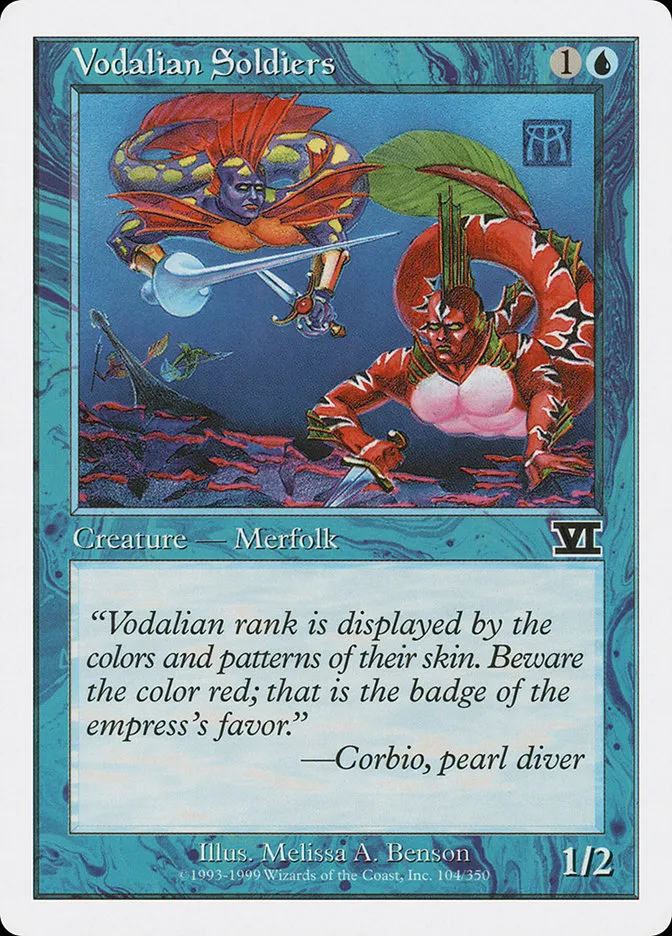 1999 Classic Sixth Edition Vodalian Soldiers common #104 common card image