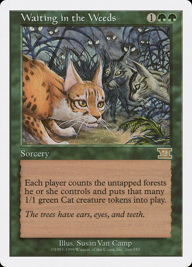 1999 Classic Sixth Edition Waiting in the Weeds rare #266 rare card image