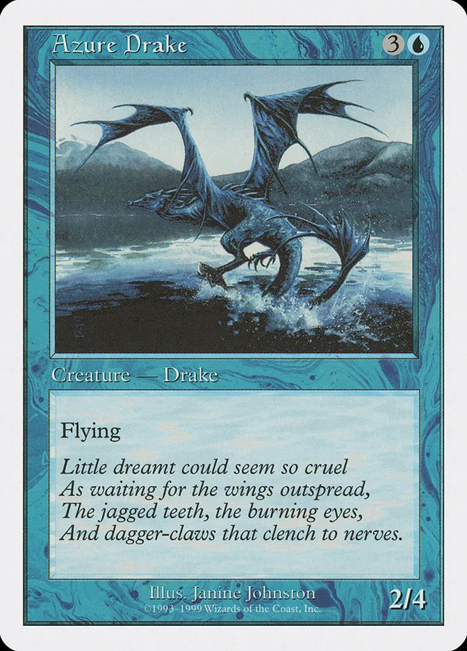 1999 Battle Royale Box Set Azure Drake uncommon #8 uncommon card image