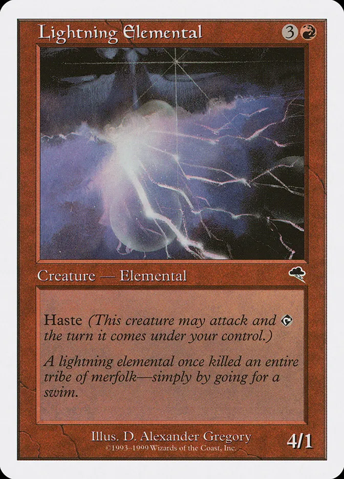 1999 Battle Royale Box Set Lightning Elemental common #37 common card image