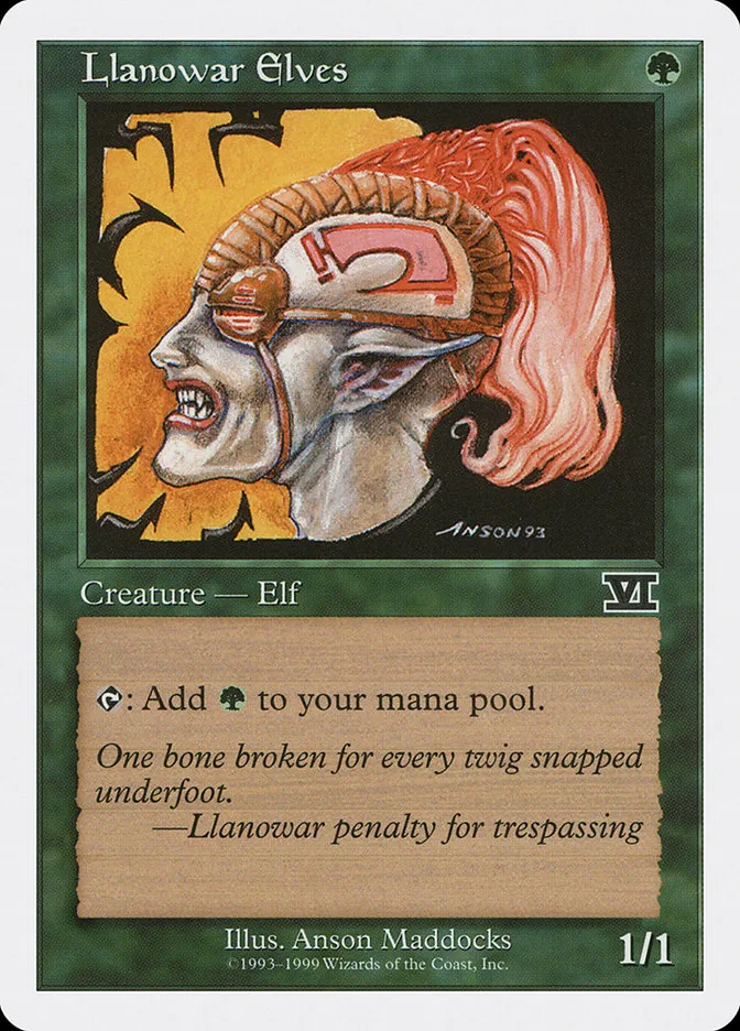 1999 Battle Royale Box Set Llanowar Elves common #39 common card image