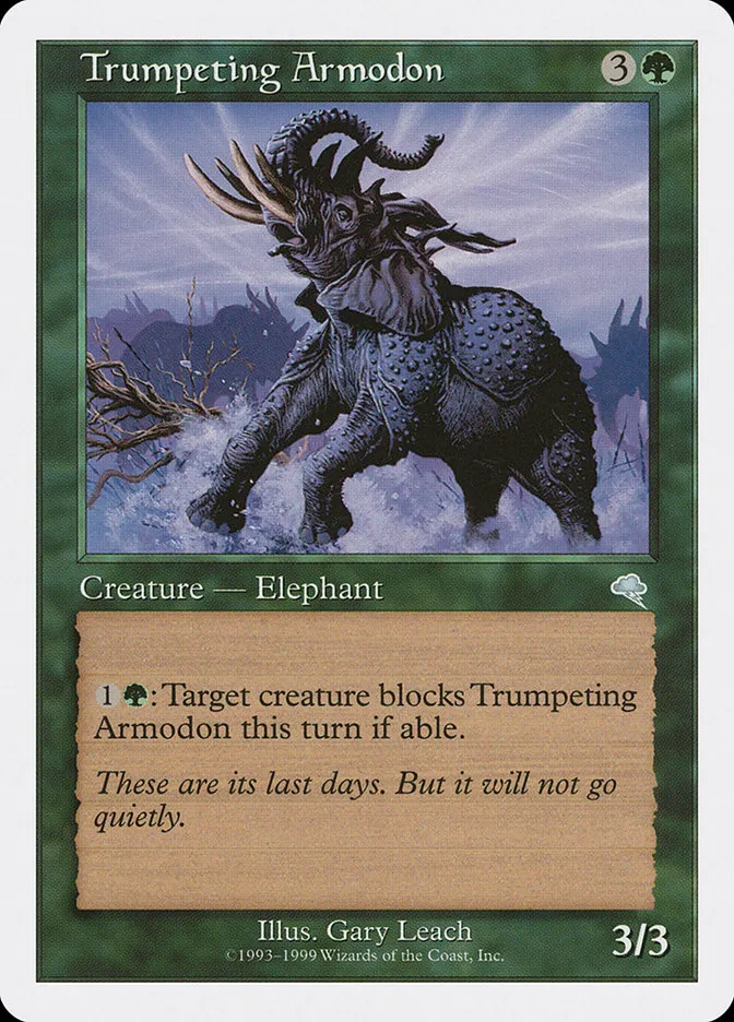 1999 Battle Royale Box Set Trumpeting Armodon #90 uncommon card image
