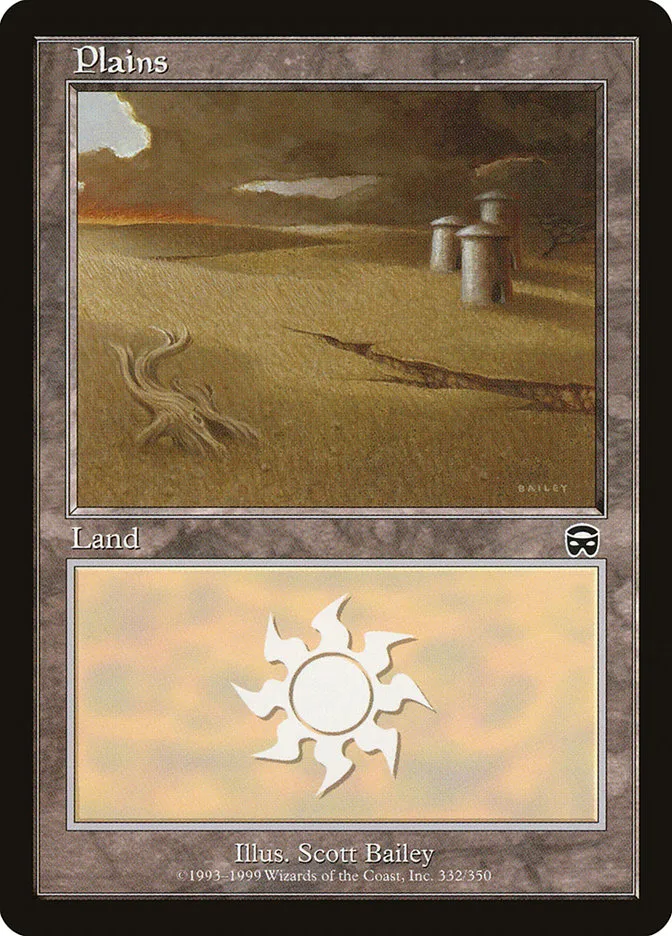 1999 Mercadian Masques Plains [B] common #332 common card image