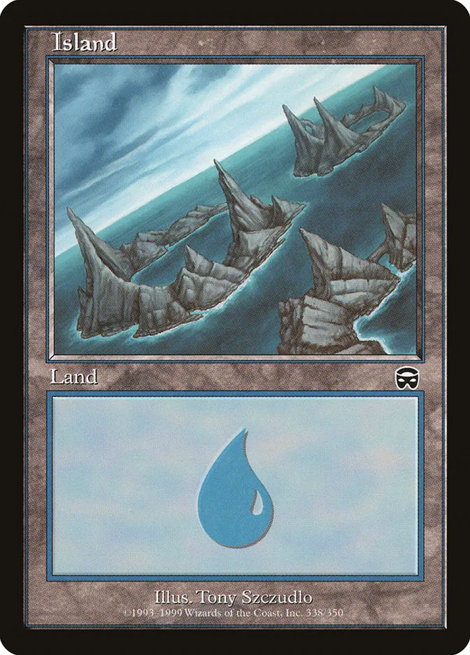 1999 Mercadian Masques Island [Foil] common #338 common card image