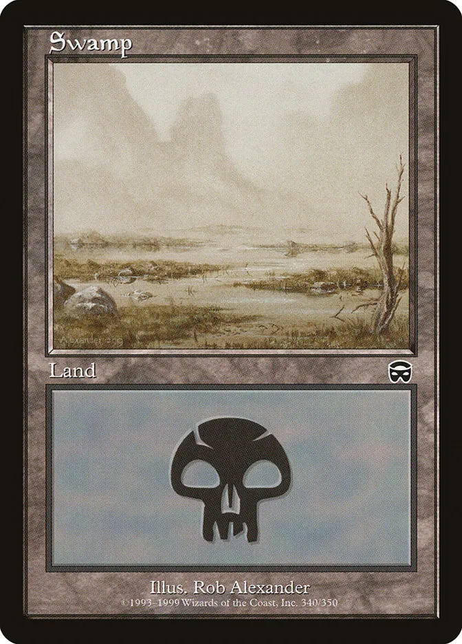 1999 Mercadian Masques Swamp [B] common #340 common card image