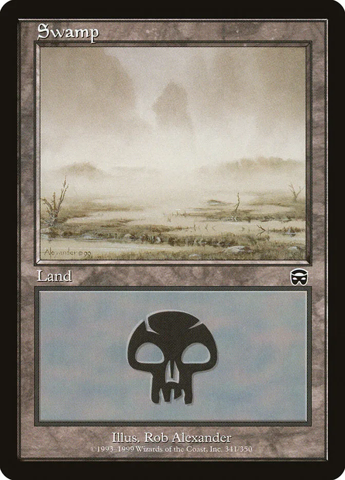 1999 Mercadian Masques Swamp [C] common #341 common card image
