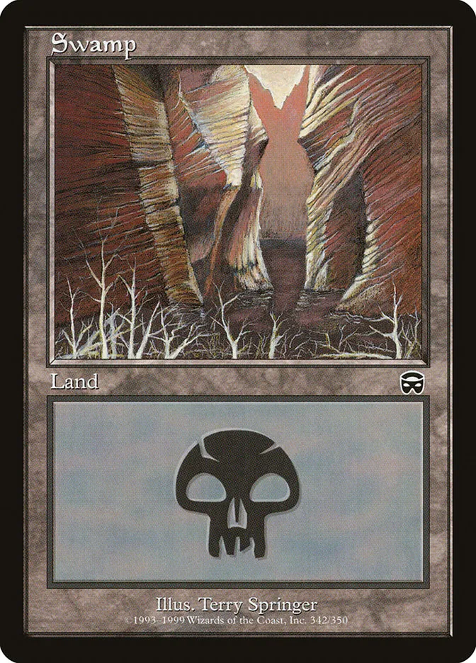 1999 Mercadian Masques Swamp [Foil] common #342 common card image