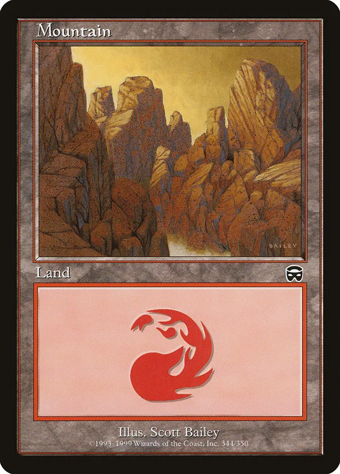 1999 Mercadian Masques Mountain [B] common #344 common card image