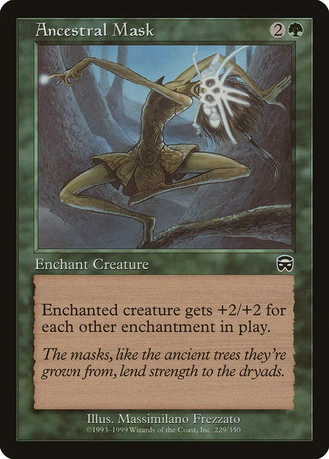 1999 Mercadian Masques Ancestral Mask #229 common card image