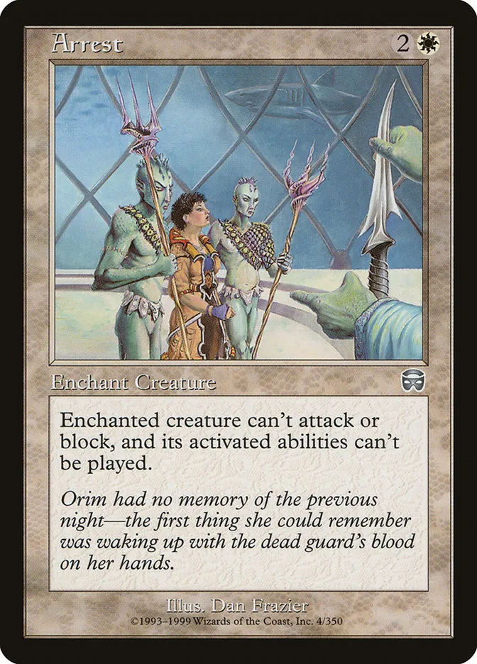 1999 Mercadian Masques Arrest uncommon #4 uncommon card image