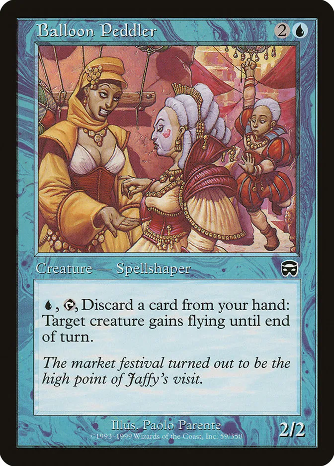 1999 Mercadian Masques Balloon Peddler common #59 common card image