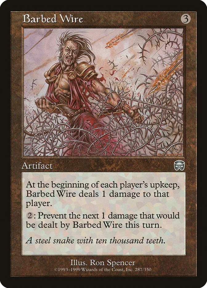 1999 Mercadian Masques Barbed Wire #287 uncommon card image