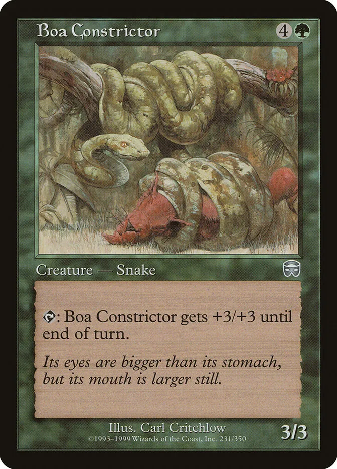 1999 Mercadian Masques Boa Constrictor #231 uncommon card image