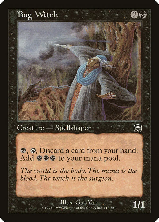 1999 Mercadian Masques Bog Witch common #118 common card image