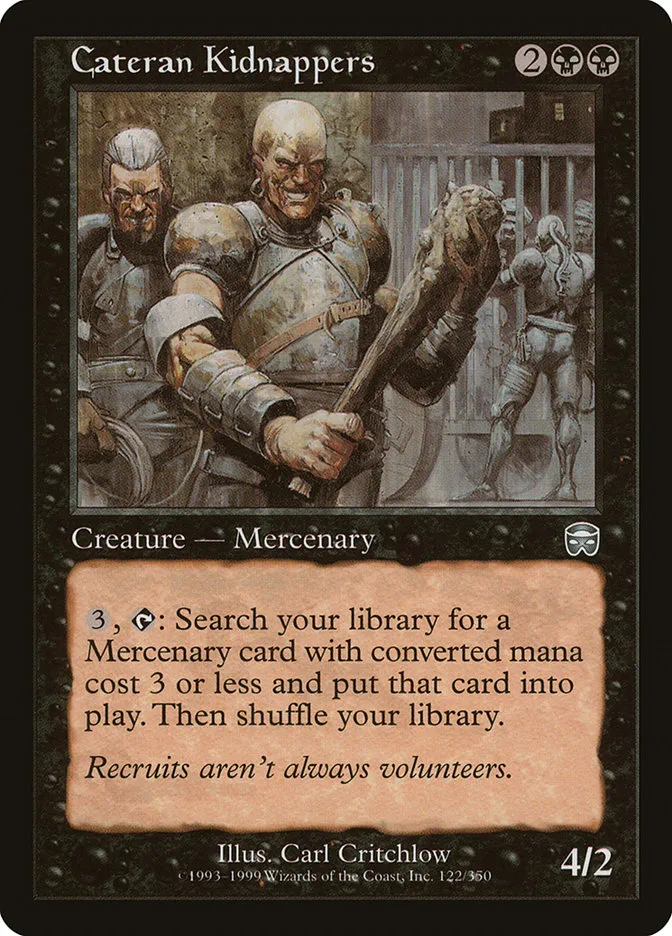 1999 Mercadian Masques Cateran Kidnappers #122 uncommon card image