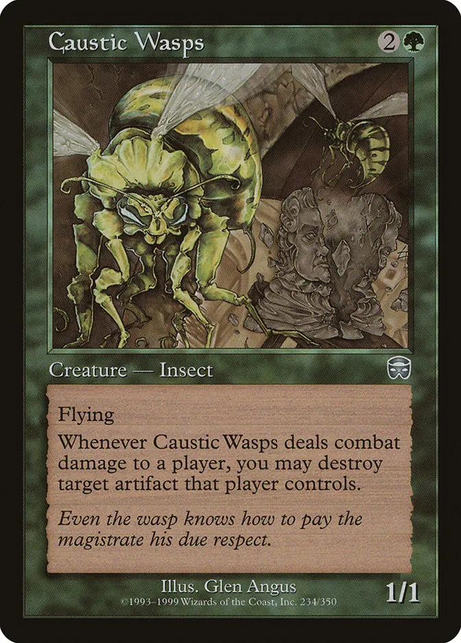 1999 Mercadian Masques Caustic Wasps #234 uncommon card image