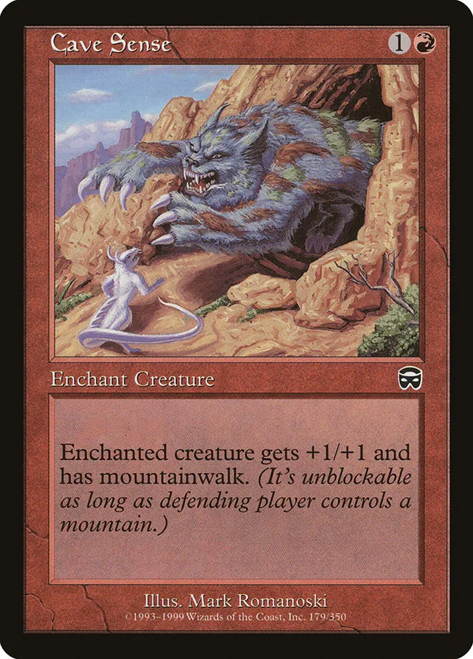 1999 Mercadian Masques Cave Sense common #179 common card image