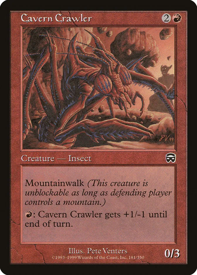 1999 Mercadian Masques Cavern Crawler common #181 common card image