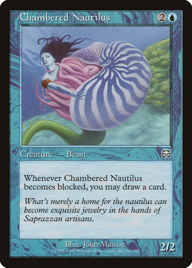 1999 Mercadian Masques Chambered Nautilus uncommon #64 uncommon card image