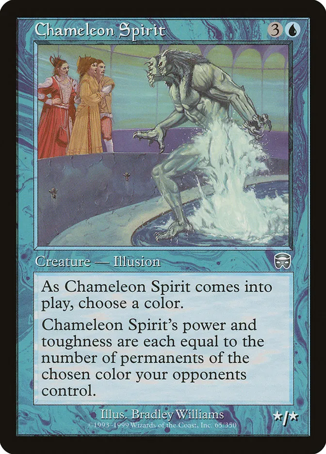 1999 Mercadian Masques Chameleon Spirit #65 uncommon card image