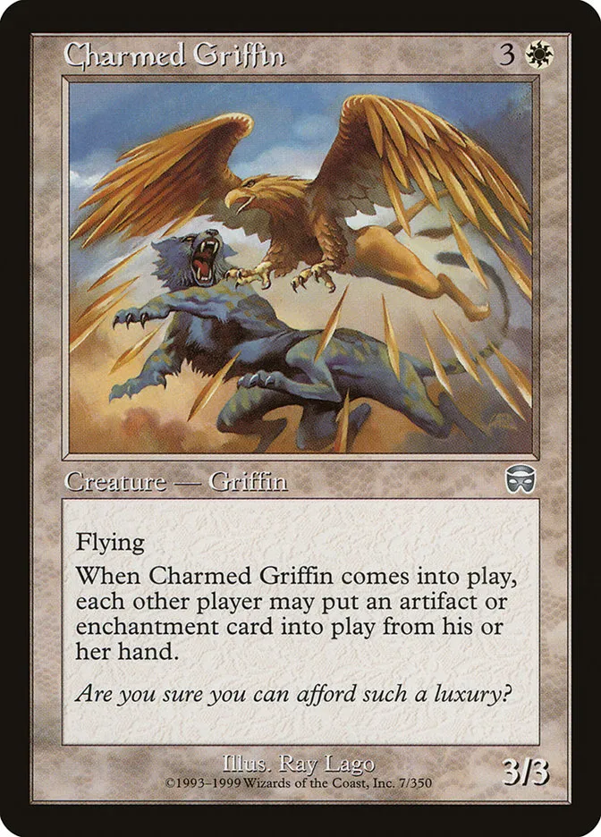 1999 Mercadian Masques Charmed Griffin uncommon #7 uncommon card image