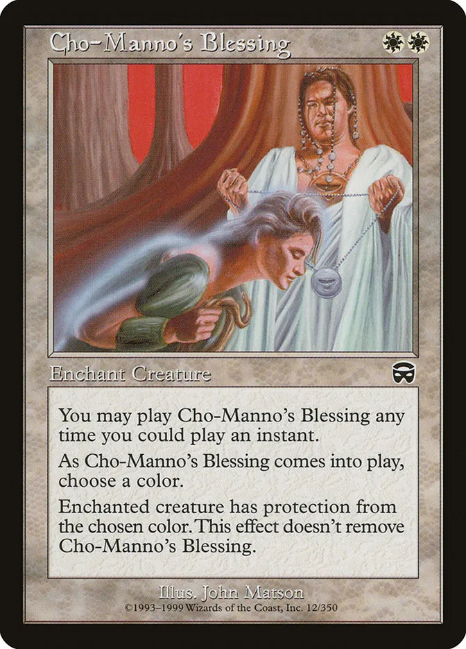 1999 Mercadian Masques Cho-Manno's Blessing common #12 common card image