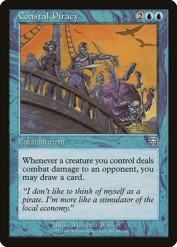 1999 Mercadian Masques Coastal Piracy #68 uncommon card image
