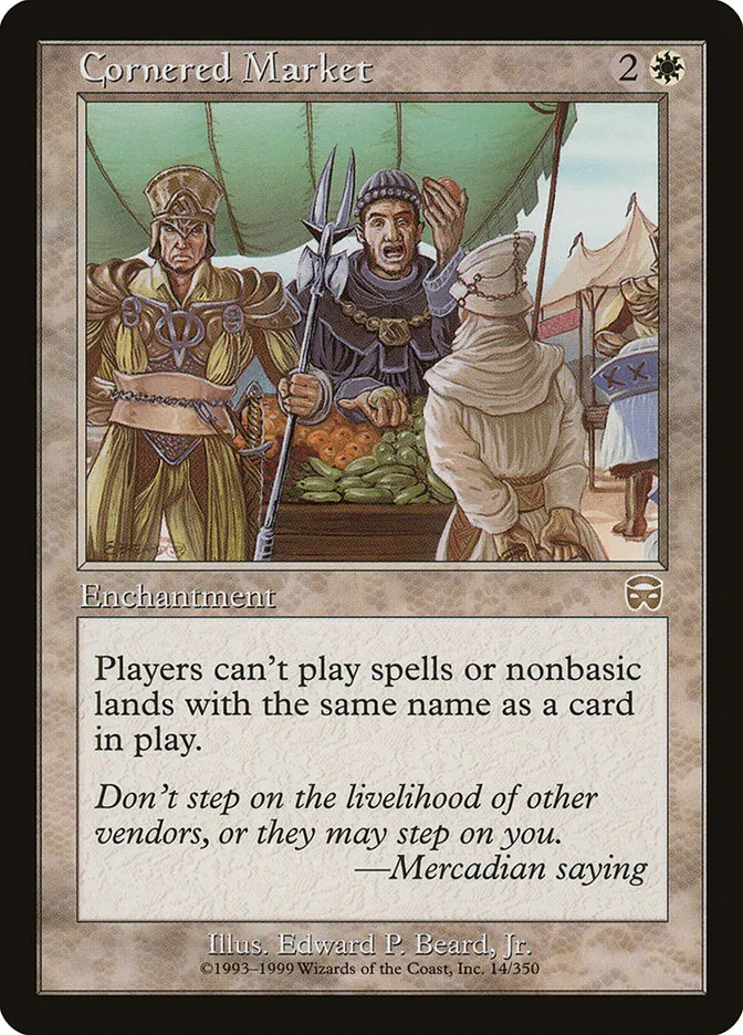 1999 Mercadian Masques Cornered Market rare #14 rare card image