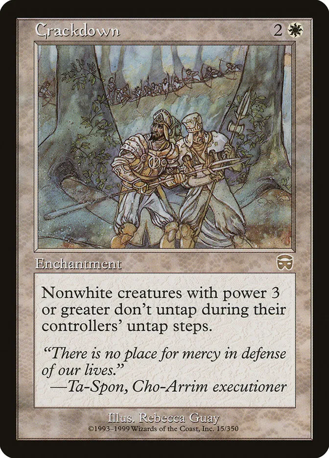 1999 Mercadian Masques Crackdown rare #15 rare card image