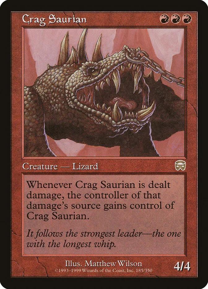 1999 Mercadian Masques Crag Saurian rare #185 rare card image