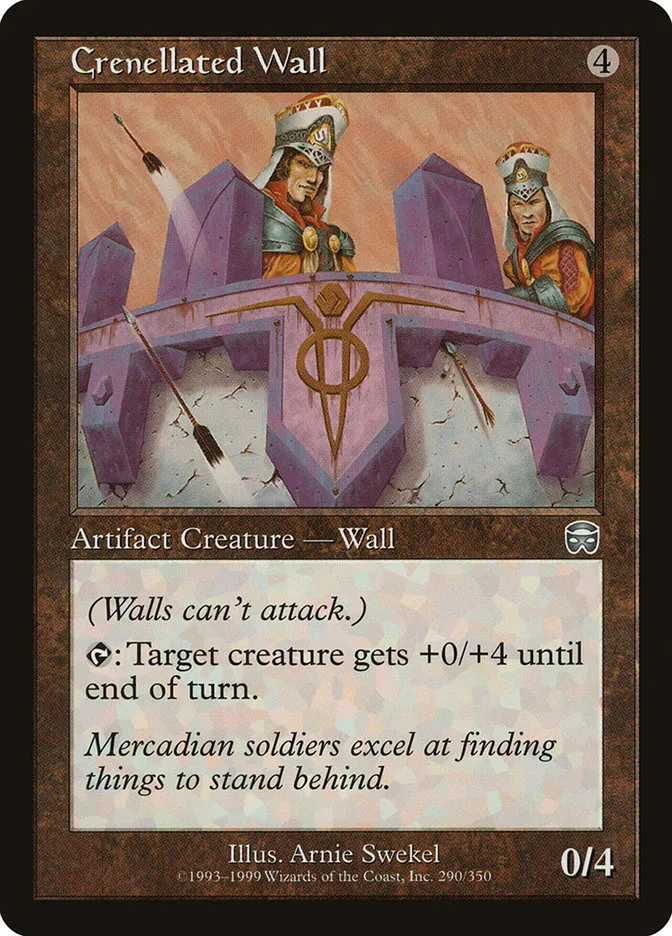 1999 Mercadian Masques Crenellated Wall uncommon #290 uncommon card image