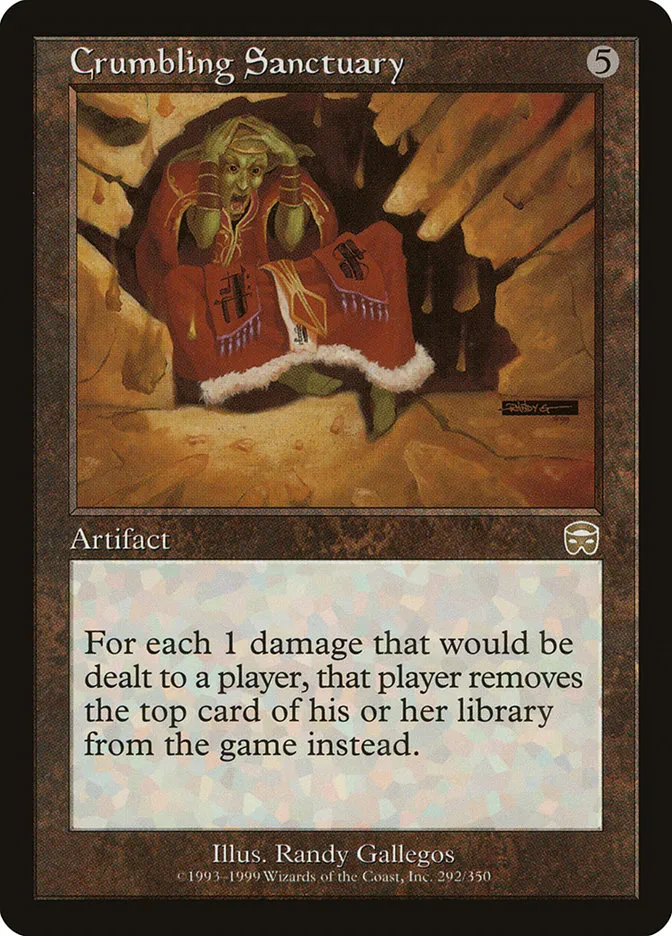 1999 Mercadian Masques Crumbling Sanctuary rare #292 rare card image