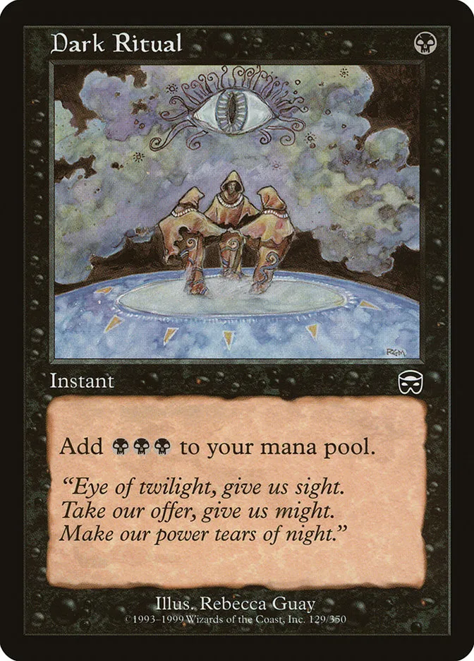 1999 Mercadian Masques Dark Ritual common #129 common card image