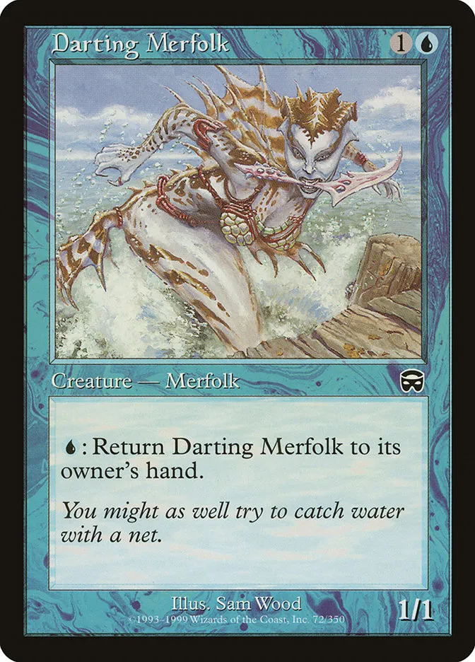 1999 Mercadian Masques Darting Merfolk common #72 common card image