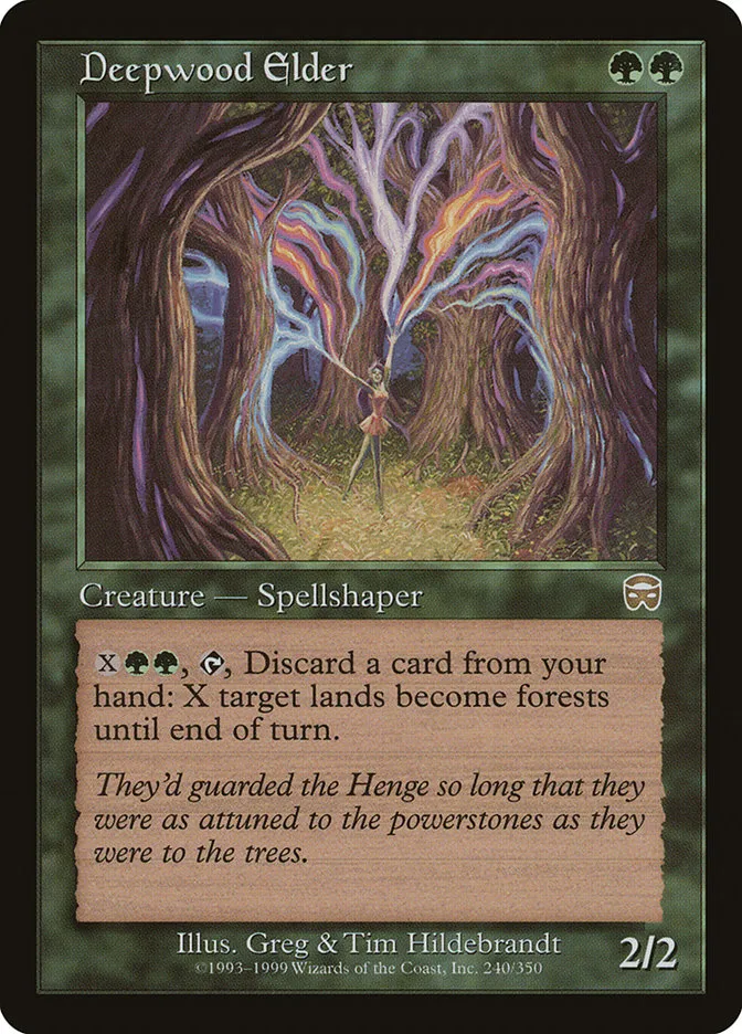 1999 Mercadian Masques Deepwood Elder rare #240 rare card image