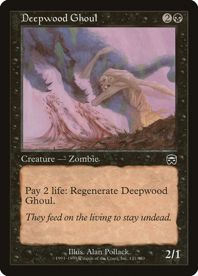 1999 Mercadian Masques Deepwood Ghoul common #131 common card image