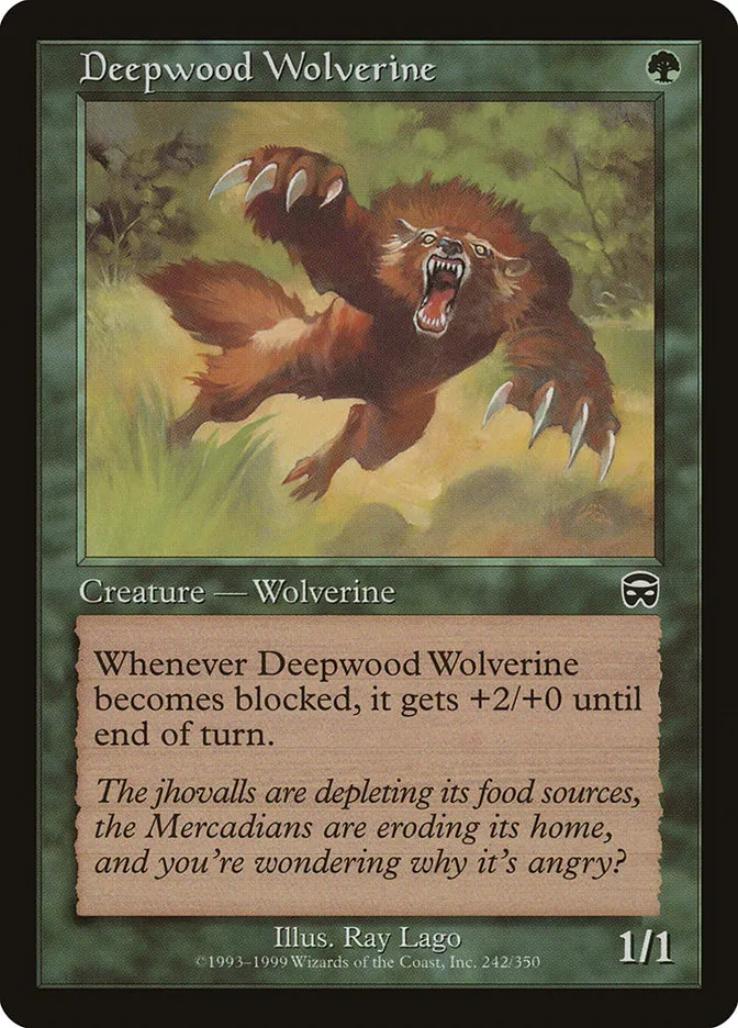 1999 Mercadian Masques Deepwood Wolverine common #242 common card image