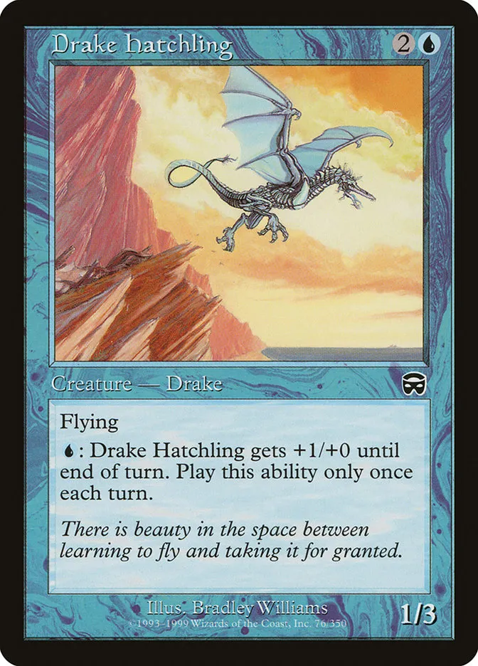 1999 Mercadian Masques Drake Hatchling common #76 common card image