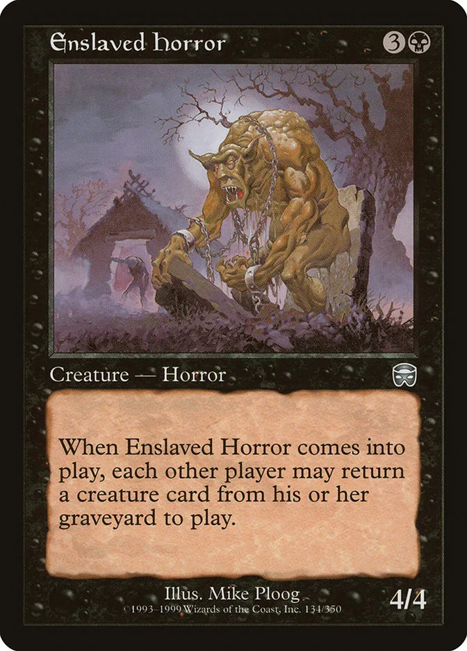 1999 Mercadian Masques Enslaved Horror uncommon #134 uncommon card image